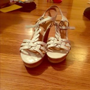 White wedge sandals