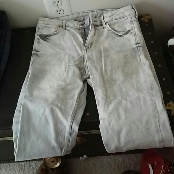Gray distressed jeans from h and m