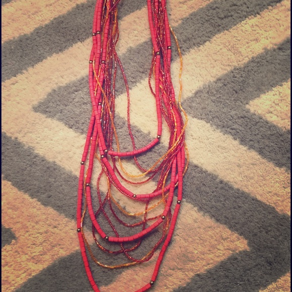 Red and Orange bead necklace