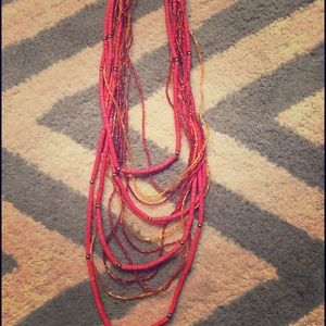 Red and Orange bead necklace