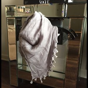 J.Crew Gray Small Tassel Scarf