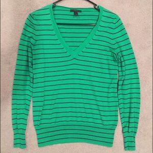 Kelly Green J. Crew Striped Sweater