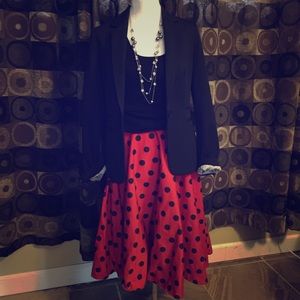 Name your PRICE- Red/black polka dot skirt small