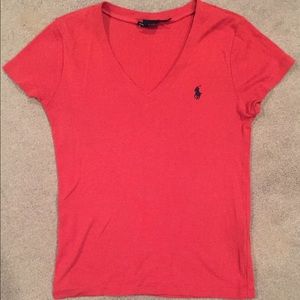 Red Ralph Lauren V-Neck T-Shirt