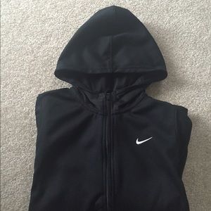 Nike black zip up hooded sweatshirt