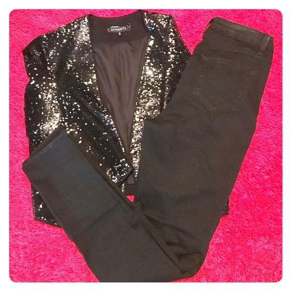 Black sequined blazer