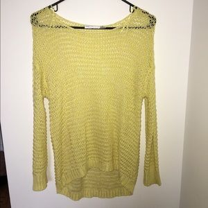RD Style Yellow Crochet Sweater