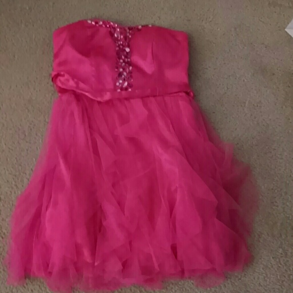Strapless pink dress