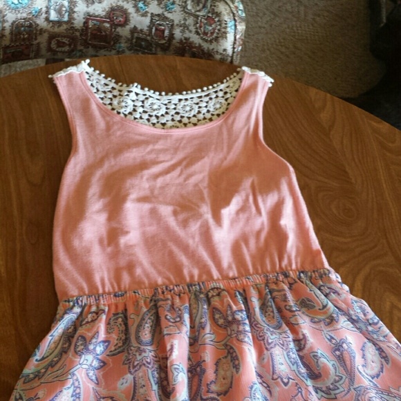 Girls Long sun dress, crochet back