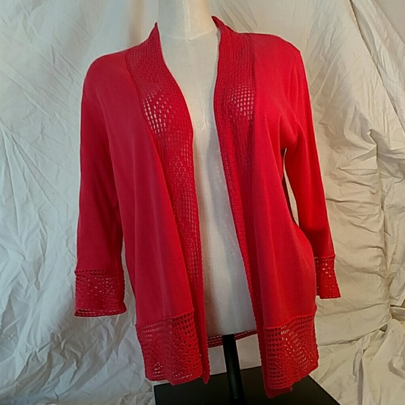 Chico's Coral sweater. Chico's size 1 (8-10)