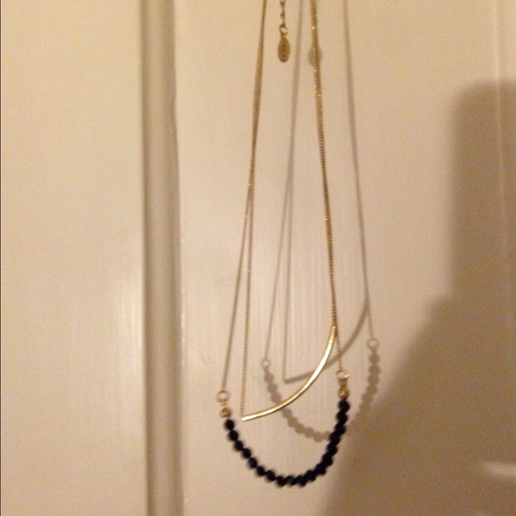 Gold and black layer necklace