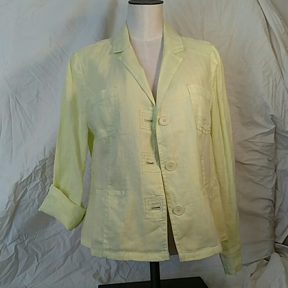 Chico's Linen Jacket Chicos sz 1 (8 -10)