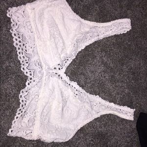 Aerie white bralette,  and black bralette