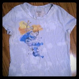 CLOSET CLEAROUTPale blue graphic tee with burnouts