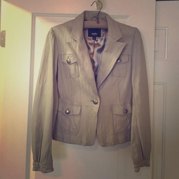 Genuine Leather Soft Grey Blazer Moto Jacket