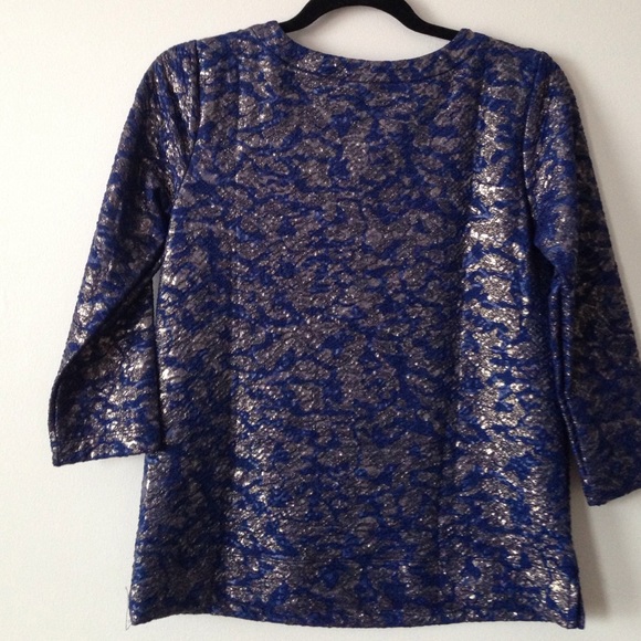 Navy/Silver 3/4 top - Picture 3 of 4