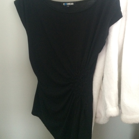 Black Scrunched Dress Shirt