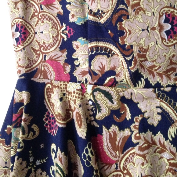 Navy paisley dress - Picture 2 of 4