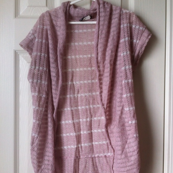pale pink and white cardigan