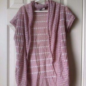 pale pink and white cardigan