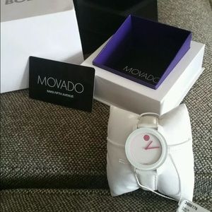 BNWT white and pink movado watch