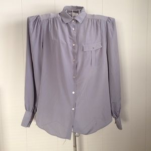 Sarah Hutton blouse, gray, vintage