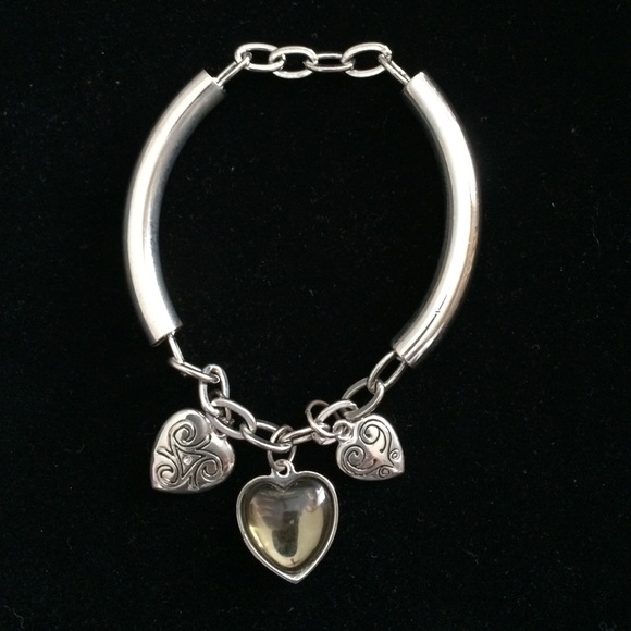 Lia Sophia Stretch Bracelet with Heart Charms