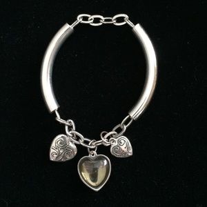 Lia Sophia Stretch Bracelet with Heart Charms