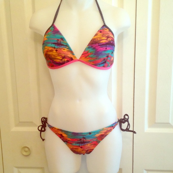 Printed bikini worn once or twice