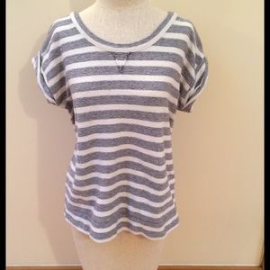 LOFT Lou and Grey Striped Short Sleeve Sweater Top