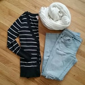 Mossimo Striped Cardigan with Pockets Size Small