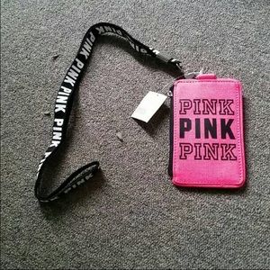 NWT VS Pink ID Lanyard