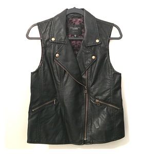 Sanctuary Faux Leather Motorcycle Vest M