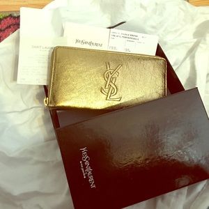 22% off Yves Saint Laurent Handbags - YSL gold wallet from ...  