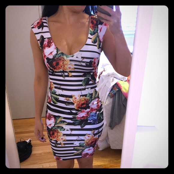 Floral and Stripes Dress
