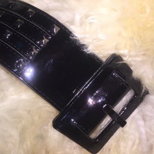 Betsey Johnson Studded Patent Leather Belt💋