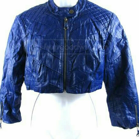 Be be Blue Faux Leather Jacket