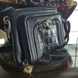 Brighton Small Black Leather Crossbody