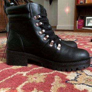 Leather Lace-up Boots