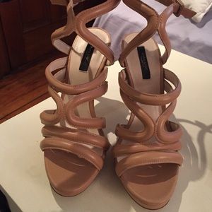 Zara nude strappy heeled sandals