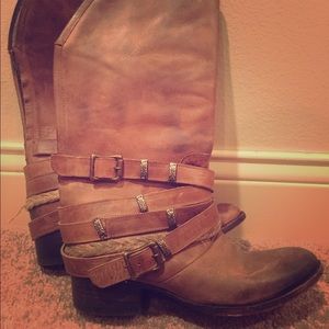 Freebird Brown Drover Harness Cowgirl Boots