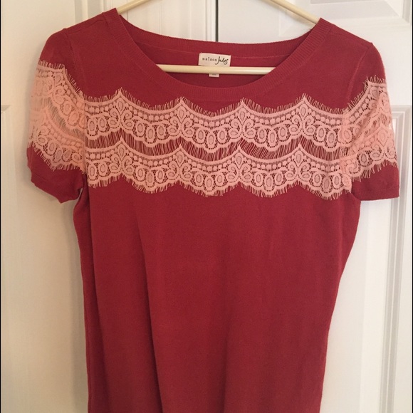 Maison Jules Tops - Maison Jules size large lace trim top