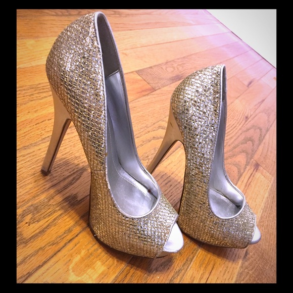 Glitter Peep Toe Stilettos