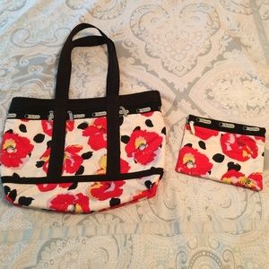 LeSportsac Medium travel tote in "Garden Poppy"