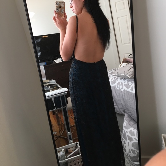 Black beaded prom dress - Picture 5 of 6