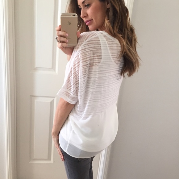 Sold • White Dolman Style V-Neck Tee - Picture 2 of 4