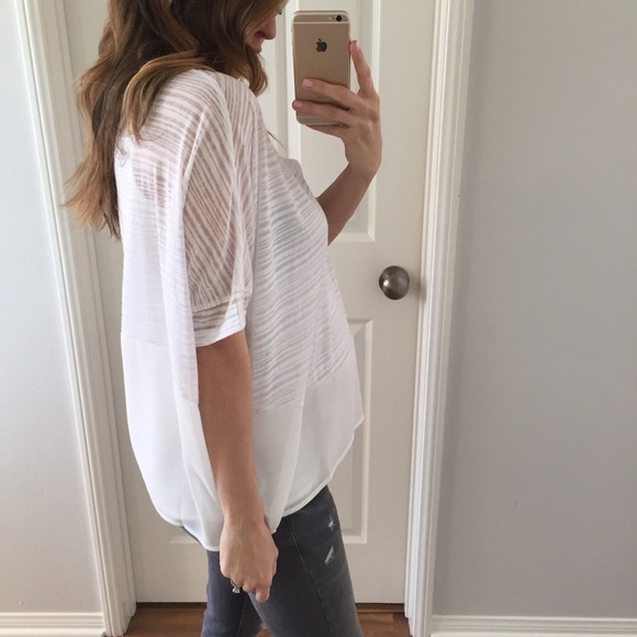 Sold • White Dolman Style V-Neck Tee - Picture 4 of 4