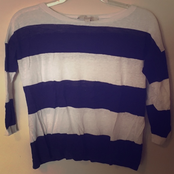 LOFT Blue and White Sweater