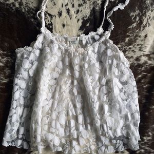 Sheer Floral White Tank Top