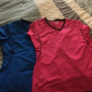 Two Fila workout tops.